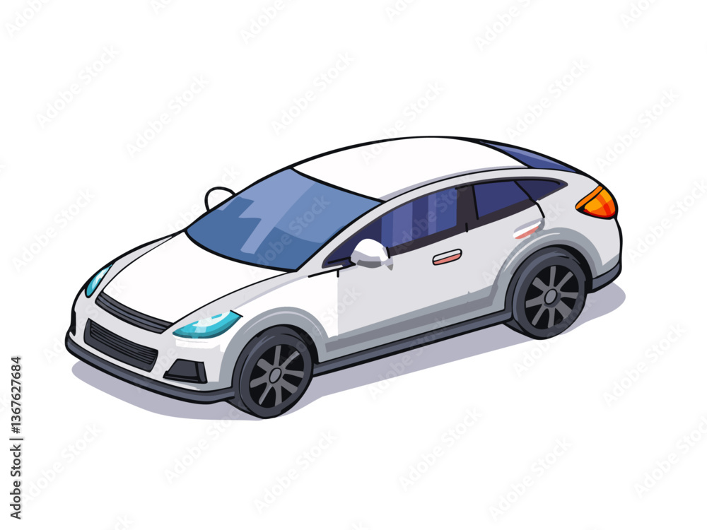 Fototapeta premium White electric car