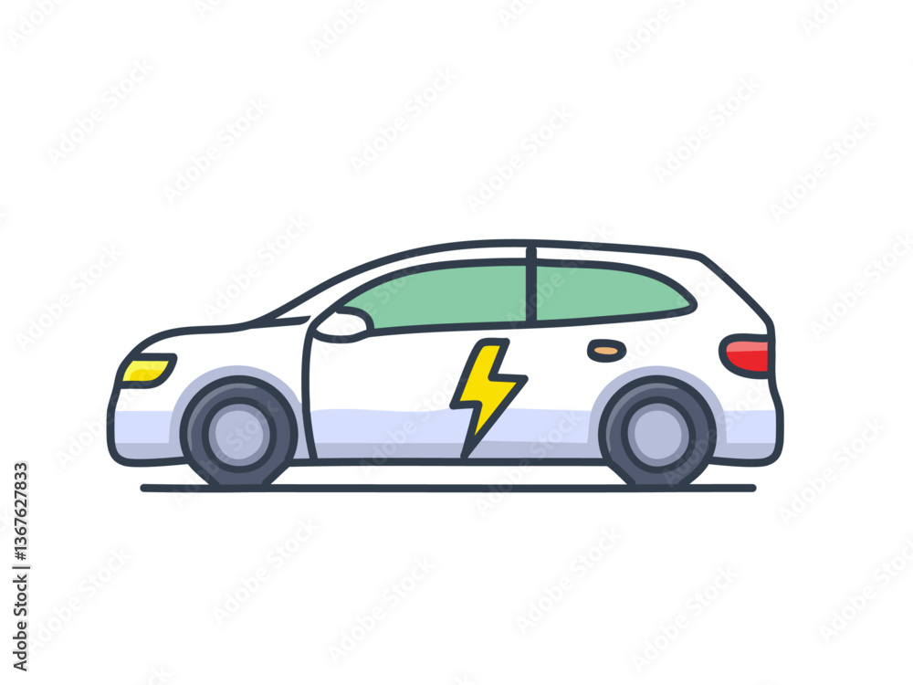 Fototapeta premium White electric car