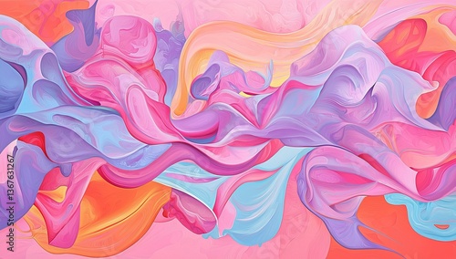 A glossy tech cover design that includes a neon pink iridescent wave in motion placed on a three-dimensional holographic background