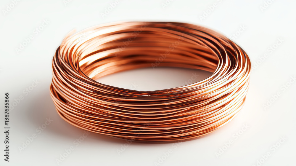 Copper wire spool isolated on a white background Copper wire spool isolated on a white background