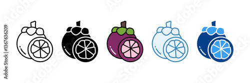 Mangosteen  Icon Set Multiple Style Collection
