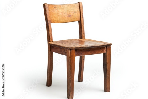 Wallpaper Mural Rustic wooden chair showcasing craftsmanship in natural light against a white backdrop isolated on transparent background Torontodigital.ca