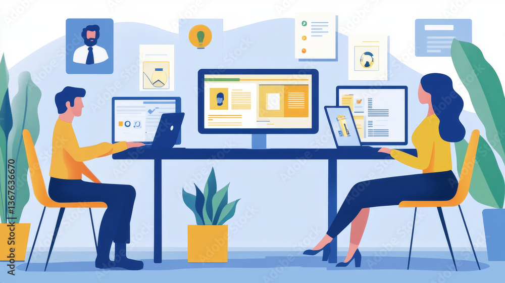 Isometric Online job search and human resource concept. Infographics of Business data visualization. Process chart. Job interview, recruitment agency vector illustration Isometric Online job search and human resource concept. Infographics of Business data visualization. Process chart. Job interview, recruitment agency vector illustration