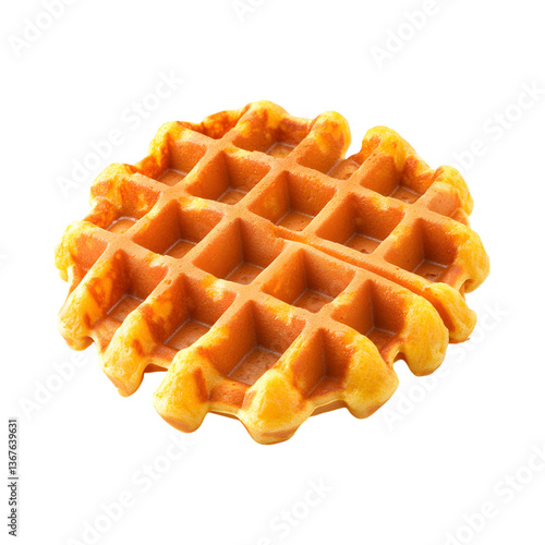 Sweet Potato Waffles Isolated on Transparent Background
