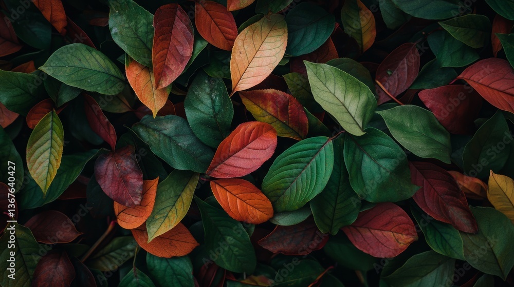 Single Leaf in Autumn: A Vibrant Transformation from Green to Red Single Leaf in Autumn: A Vibrant Transformation from Green to Red