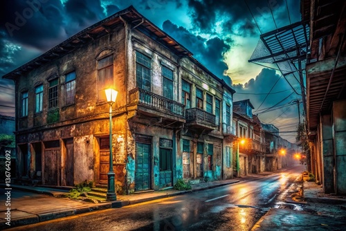Grunge Urban Decay: Night Photography of Weathered Buildings