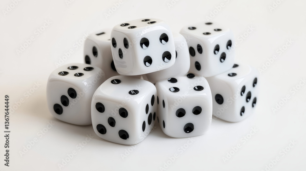 Set of isometric dice combination. White poker cubes vector isolated. Set of isometric dice combination. White poker cubes vector isolated.