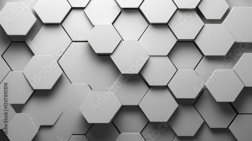 Abstract hexagon lines on gray background. Geometric stripe line art design for poster, brochure, cover, website, banner.