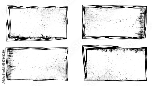 Grunge textured banner with rough edges. Frame Speckled texture. Overlay grunge texture. Simply place texture over any object to create grunge effect . Banner with scratched surface for your design.