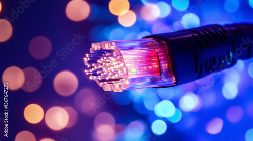 Fibre optics carrying data through the internet.