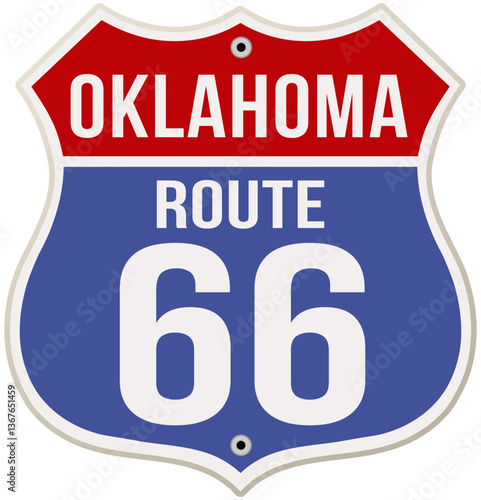 Oklahoma Route 66 road sign vector