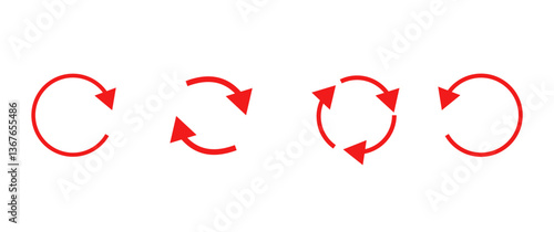 circle arrow icon set. circular arrow icon, refresh, reload. Set of circle arrows rotating on white background. Vector illustration