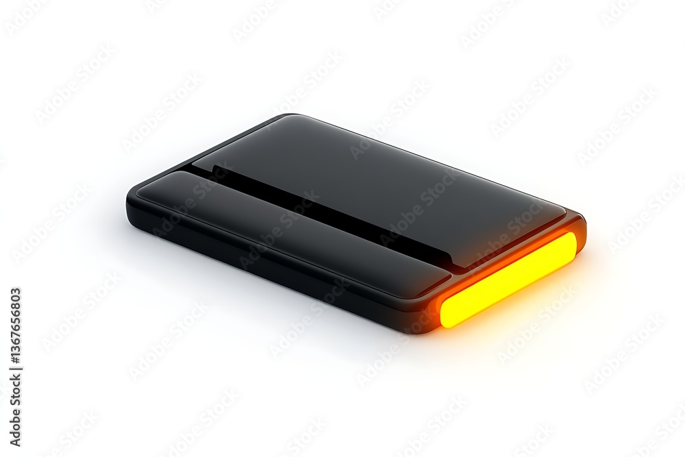 3D credit card with glowing chip isolated 3D credit card with glowing chip isolated