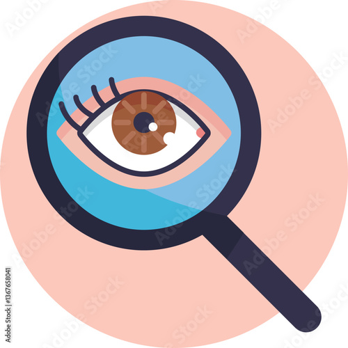 Magnifying Glass – Represents a tool used to magnify objects for closer examination in eye care.