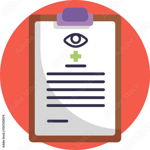 Eye Health Report – Represents a medical report detailing eye health and vision conditions.