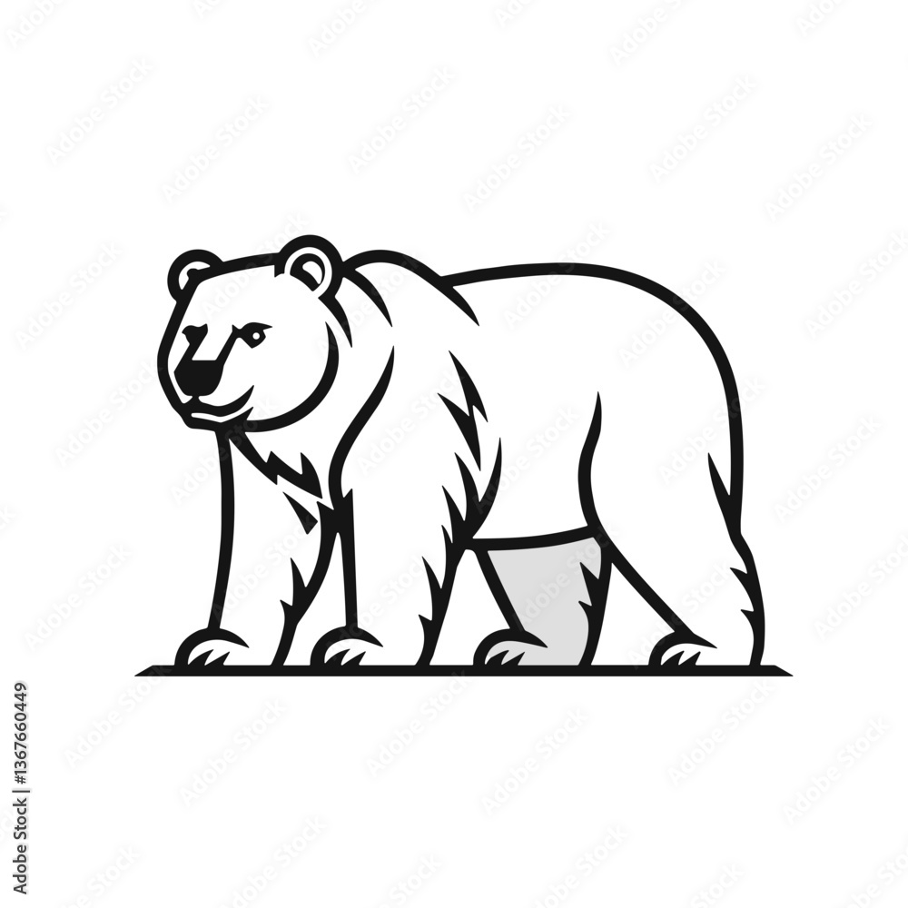 Polar bear illustration in a minimalist style Polar bear illustration in a minimalist style