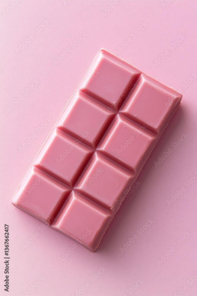 Delicate pink chocolate bar with smooth texture, perfect for sty Delicate pink chocolate bar with smooth texture, perfect for sty