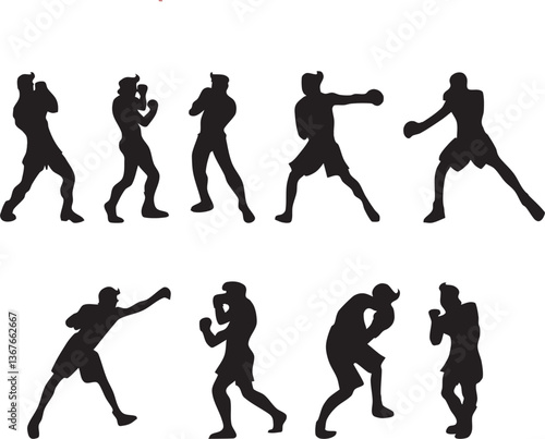 Silhouette of boxing fighter