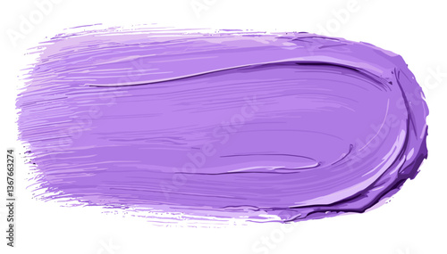Purple paint stroke on a white background  