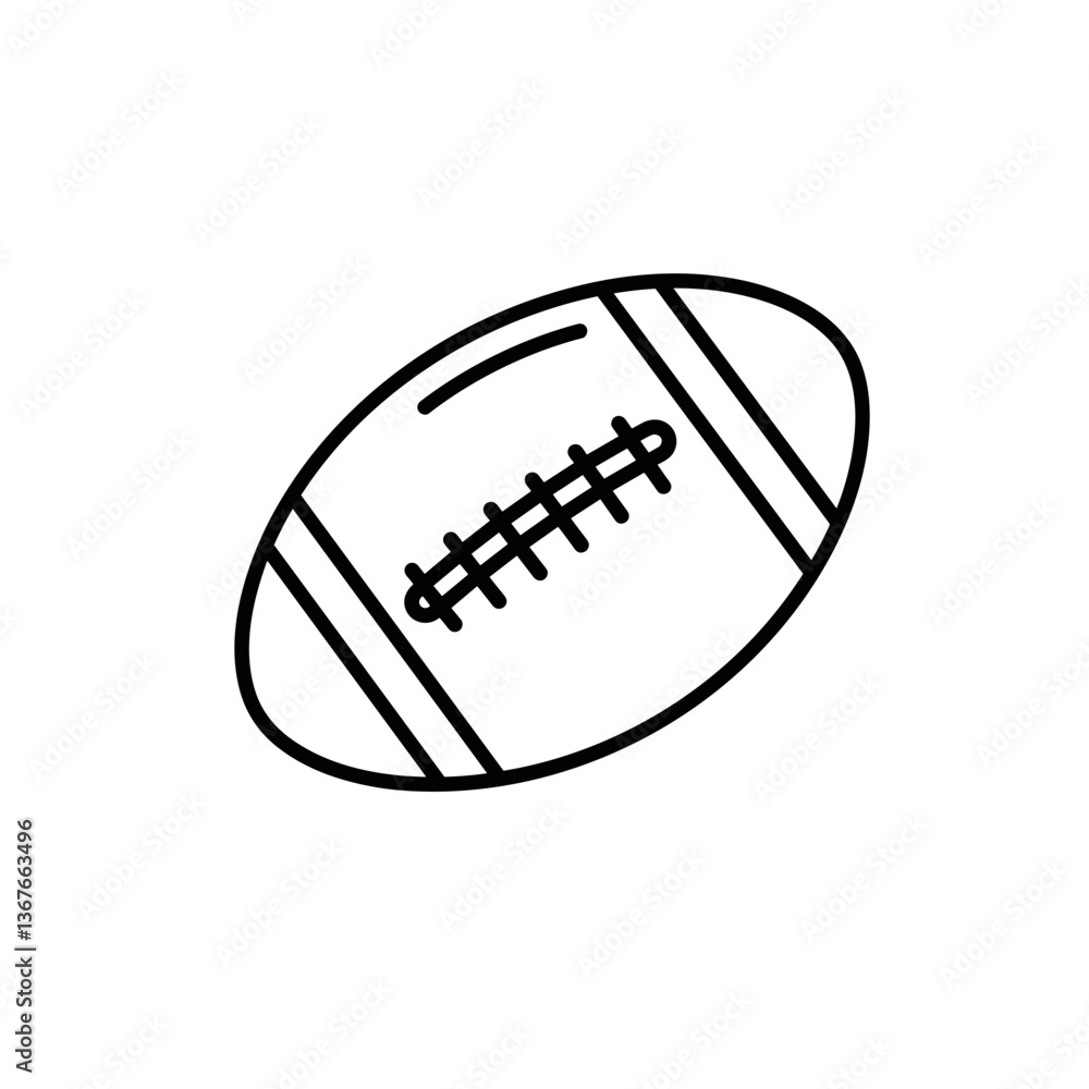 Outline of a Rugby Ball in Simple Style Outline of a Rugby Ball in Simple Style