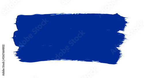 Blue paint stroke on white background  