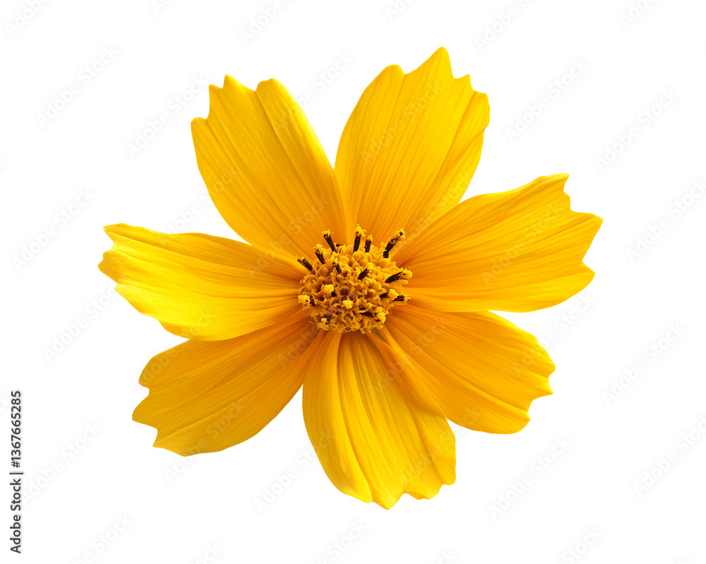 Isolated Yellow Cosmos Flower on Transparent Background, Perfect for Design Projects, PNG Image Isolated Yellow Cosmos Flower on Transparent Background, Perfect for Design Projects, PNG Image