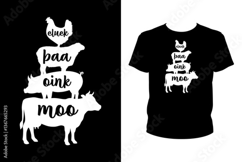 Cluck baa oink moo - Art files for Cricut and Silhouette. You can edit them with Adobe Illustrator.