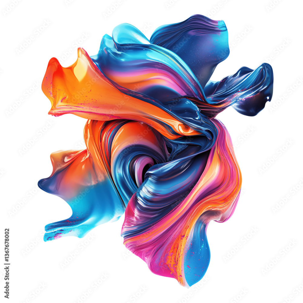 Obraz premium Funky Abstract Art Pieces Isolated on Transparent Background PNG