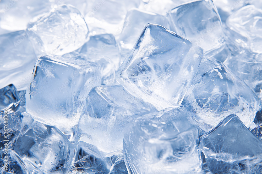 pile of ice cubes with a blue tint. The ice cubes are all different sizes and are scattered throughout the image pile of ice cubes with a blue tint. The ice cubes are all different sizes and are scattered throughout the image
