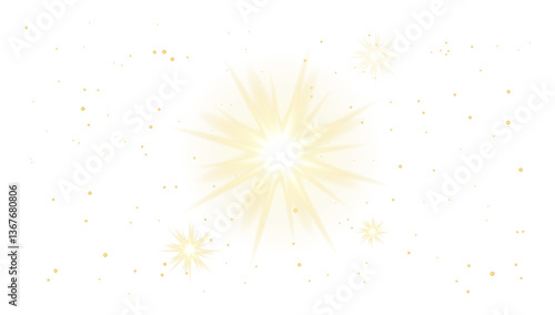 Star gold sequins, Gold sparks. Glitter Holiday banner with glow particle. Sparkle silver bokeh. Luxury background. Golden star effect. Festive party. Twinkle flash gold.