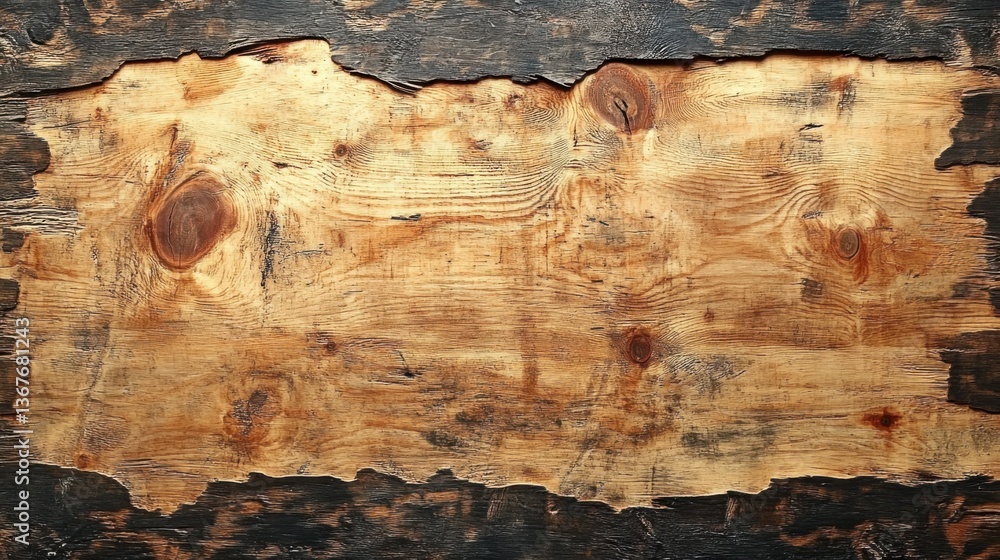 Naklejka premium Close-Up of Plywood Texture with Weathered Natural Pattern for Design Use