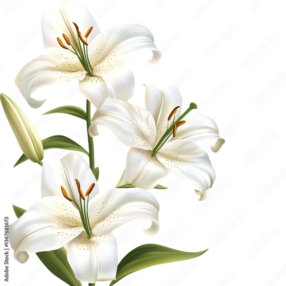 Obraz premium Easter Lilies Isolated on Transparent Background PNG