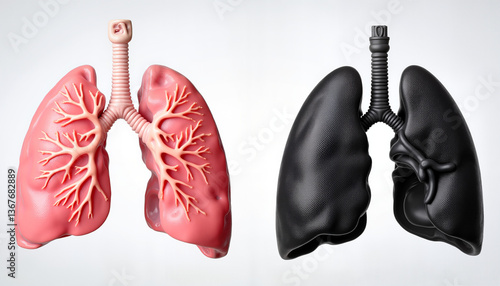 Wallpaper Mural Healthy Lungs vs. Smoker’s Lungs Comparison Medical Illustration   Torontodigital.ca