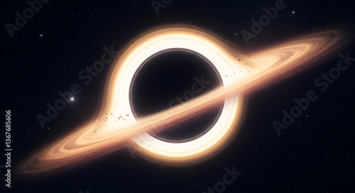 Black Hole with Accretion Disk in Deep Space