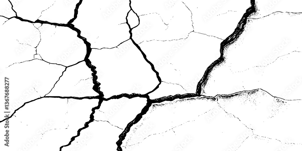 Obraz premium Crack concrete white wall or cement wall background. Subtle halftone grunge urban texture vector. Distressed overlay texture.