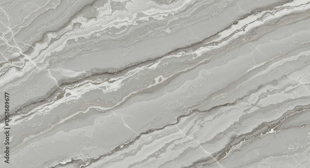 Naklejka premium Subtle Grey Marble Texture: Diagonal Veins & Swirls