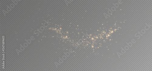 Golden sequins glow with many lights. Glittering dust. Luxurious background of golden particles.	