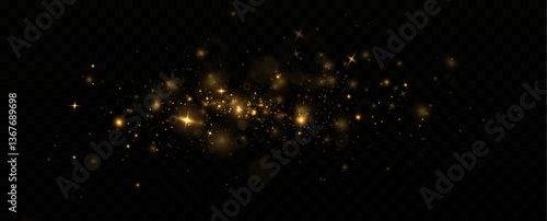 Dust light particles. For postcards, Christmas, holiday, congratulations. Light effect, shine