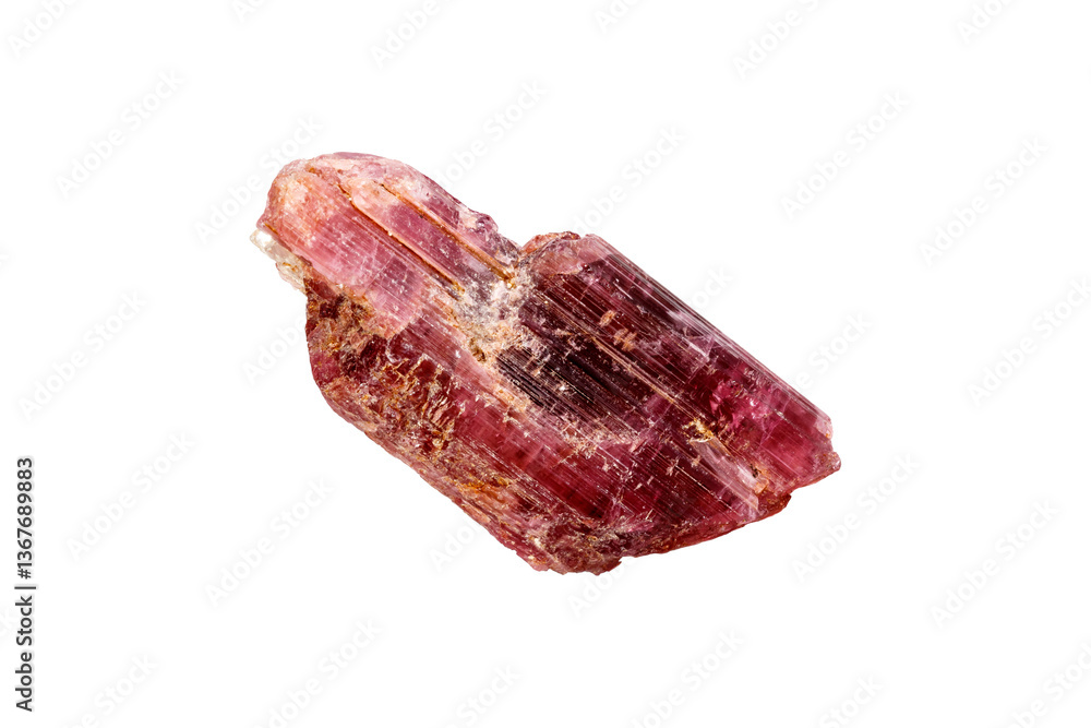 Tourmaline mineral stone on white background close up Tourmaline mineral stone on white background close up