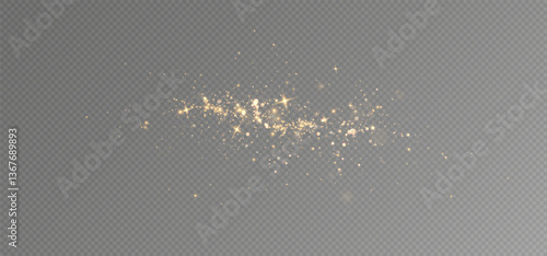 Golden sequins glow with many lights. Glittering dust. Luxurious background of golden particles.	