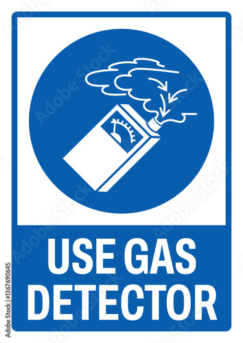 mandatory safety signs v2 uppercase text_use gas detector_portrait size a4/a3/a2/a1	  
