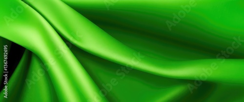 Green color silk fabric Abstract background
