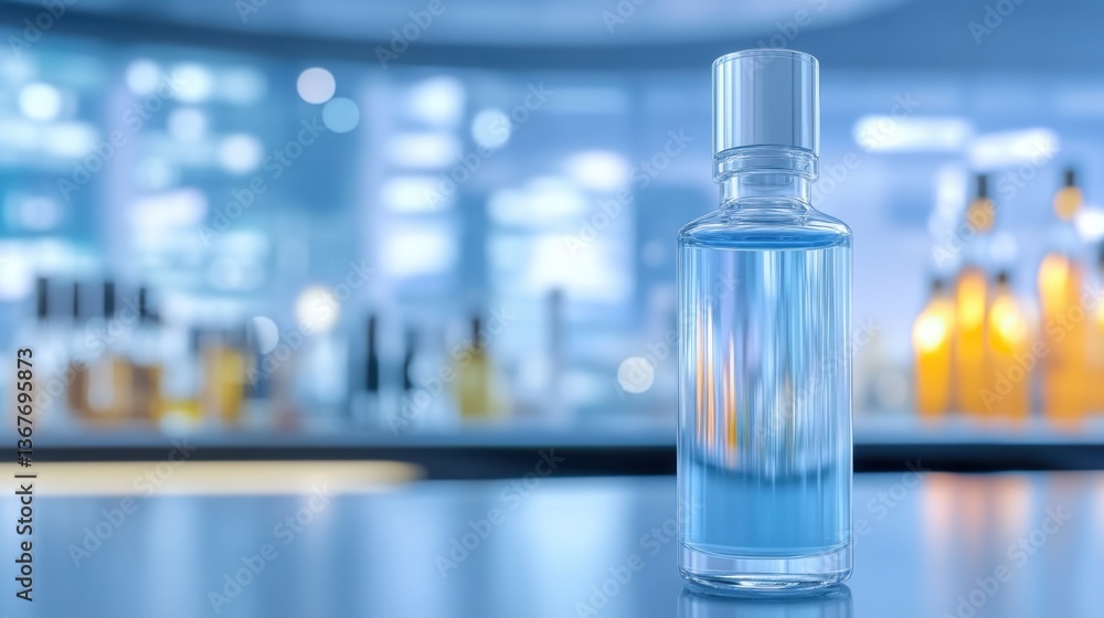 Clear Glass Fragrance Bottle Captured in Soft Lighting Emphasizing Minimalist Style Clear Glass Fragrance Bottle Captured in Soft Lighting Emphasizing Minimalist Style
