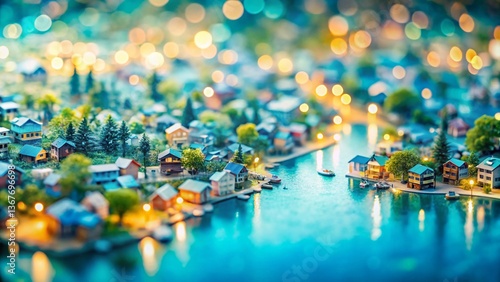 Light Blue Tilt-Shift Miniature Wallpaper Background