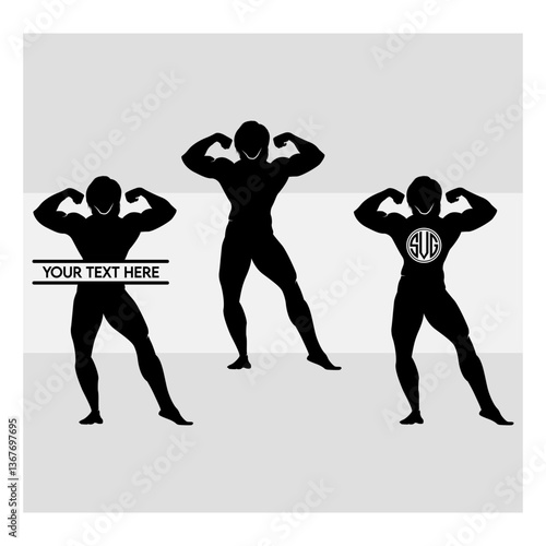 Weight Lifting Women SVG, Gym Svg, Muscle Women Svg, Female Body Builder Silhouette, Workout Svg, Fitness Svg, Silhoette, Weights Svg, Split Monogram, Cilcle Monogram