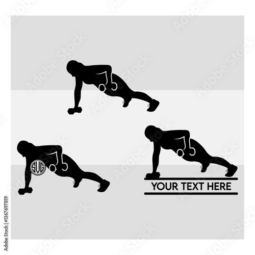 Weight Lifting Women SVG, Gym Svg, Muscle Women Svg, Female Body Builder Silhouette, Workout Svg, Fitness Svg, Silhoette, Weights Svg, Split Monogram, Cilcle Monogram