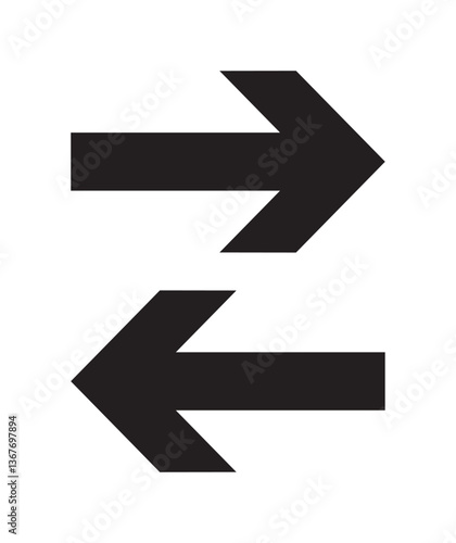 FLECHES ALLER RETOUR DIRECTIONS OPPOSEES - ILLUSTRATION VECTORIELLE