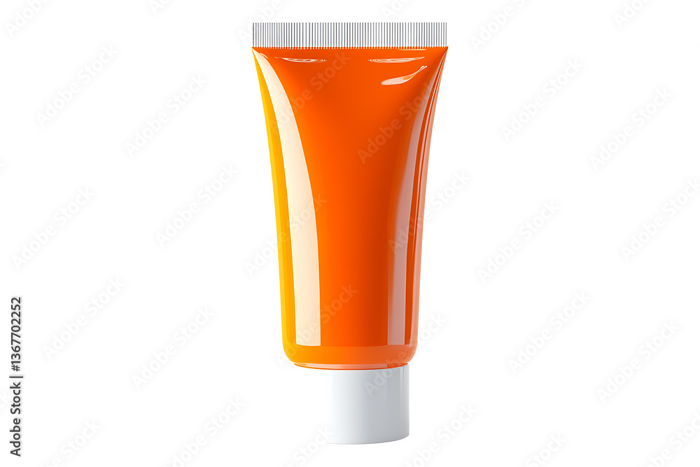 Orange Cream Tube Isolated on White and Transparent Background PNG Image. Orange Cream Tube Isolated on White and Transparent Background PNG Image.