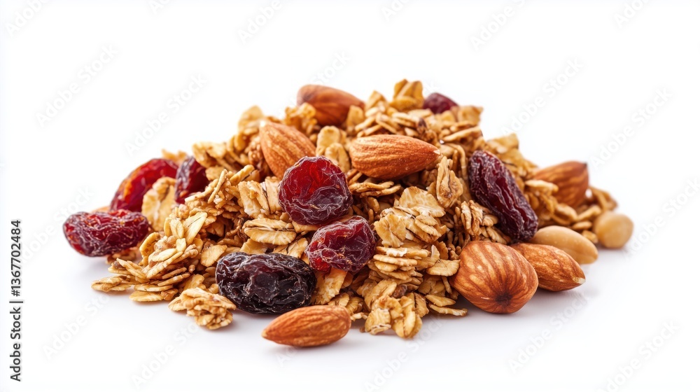 Obraz premium Crunchy Granola Cluster with Dried Fruit and Nuts