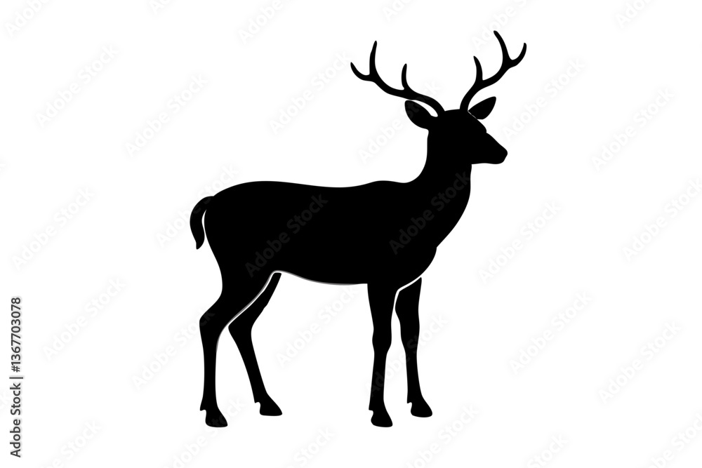 Fototapeta premium Deer silhouette vector illustration